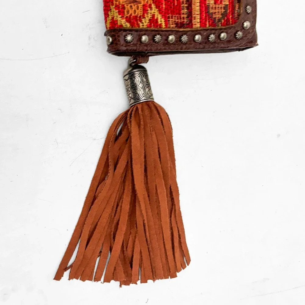 Blazin Roxx NEW Southwest Tapestry Studded‎ Tassel Tri-fold Wallet Boho